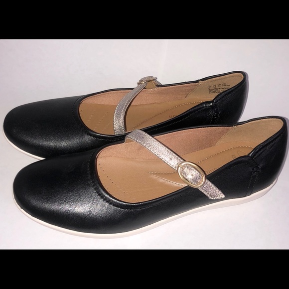 clarks black leather cuir noir